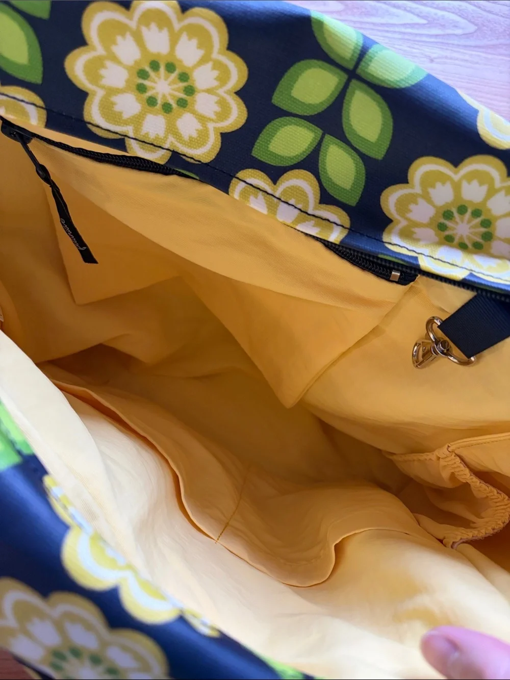 Petunia Pickle Bottom Boxy Convertible Diaper Bag Floral Navy Yellow